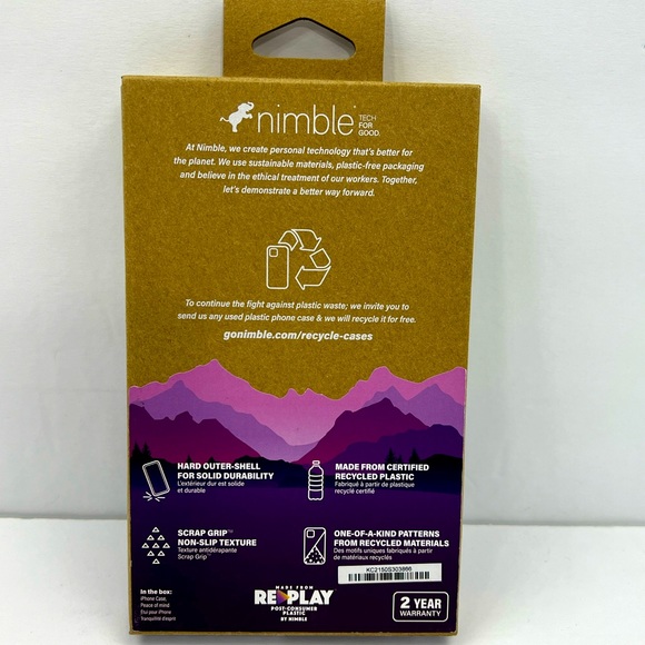 NIMBLE TECH FOR GOOD, iPhone 13 PRO PROTECTIVE CASE, BLACK AND WHITE COLORS - Picture 3 of 12